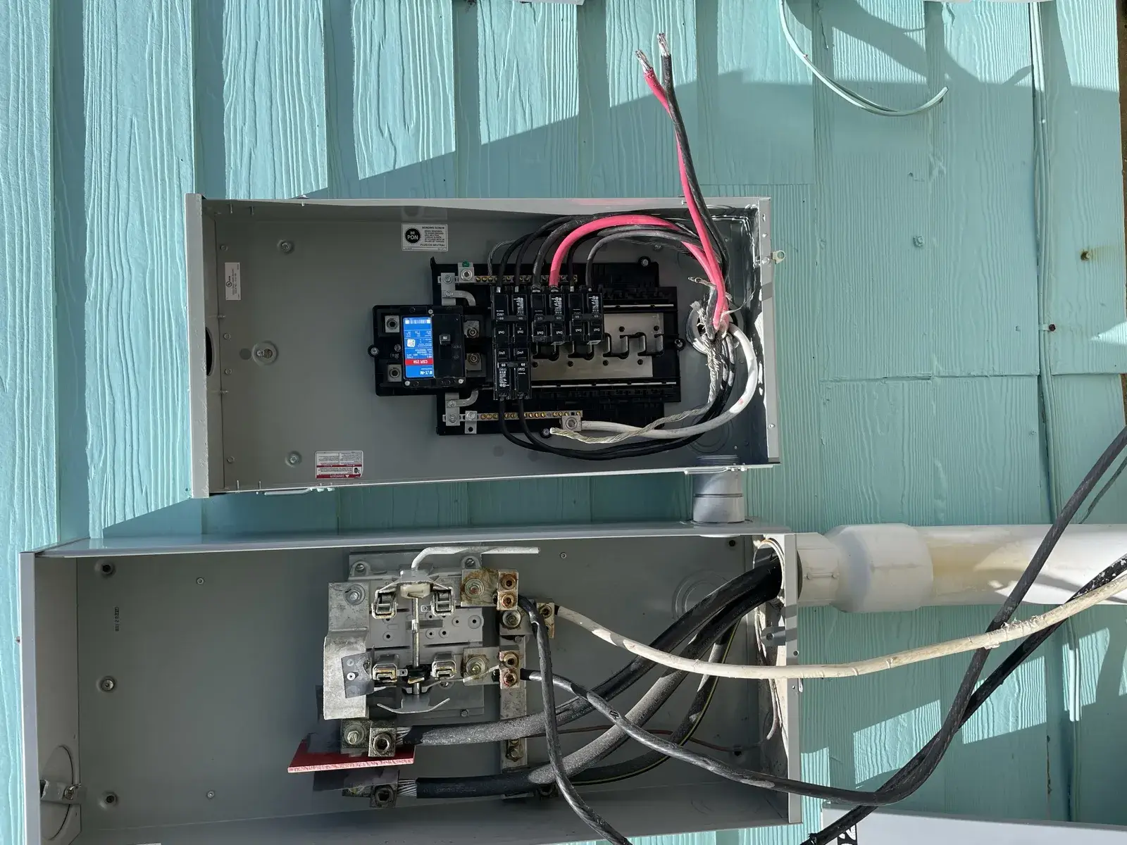Exterior electrical service on a coastal Baldwin County home near the beach