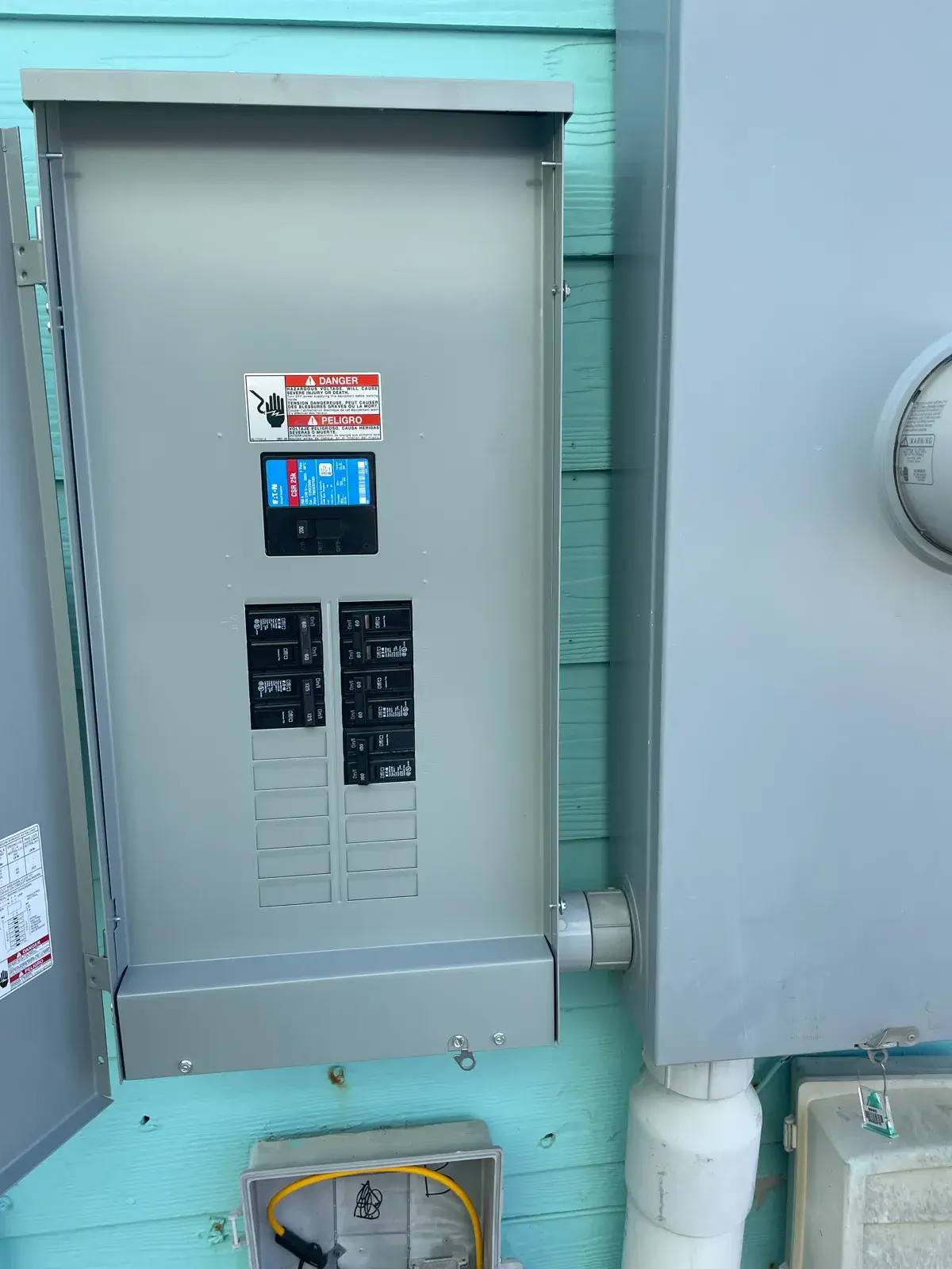 New 200-amp panel with room for a Level 2 EV charger circuit on a Baldwin County home
